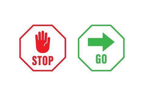 Stop And Go Sign Icon Vector Design 9940787 Vector Art At Vecteezy