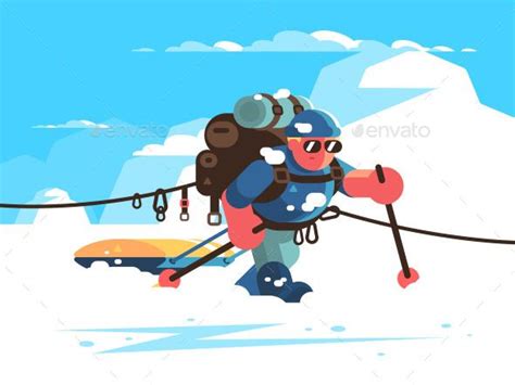 Man Alpinist Character Alpinist Illustration Character