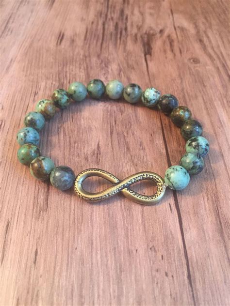 Bohemian Style Infinity Turquoise Beaded Stretch Bracelet Etsy