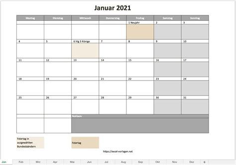Laden sie die kalender mit feiertagen 2021 zum ausdrucken. Microsoft Excel Kalender 2021 Excel Kostenlos