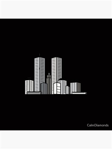 Black And White Buildings And Towers Sticker Poster For Sale By