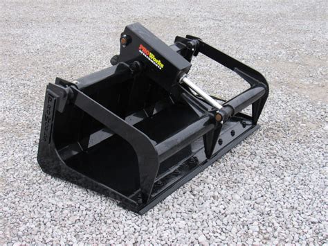 48″ Compact Tractor Single Cylinder Solid Bottom Bucket Grapple With