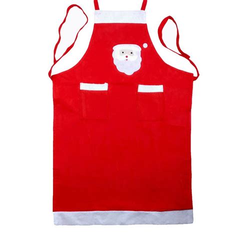 Christmas Kitchen Aprons Xmas Decoration Santa Pattern Dinner Party Cooking Apron For Adults