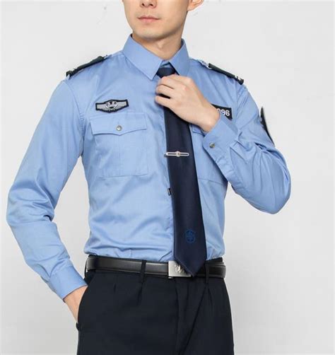 Made In China Workwear Security Guard Apparel Light Blue Security Guard