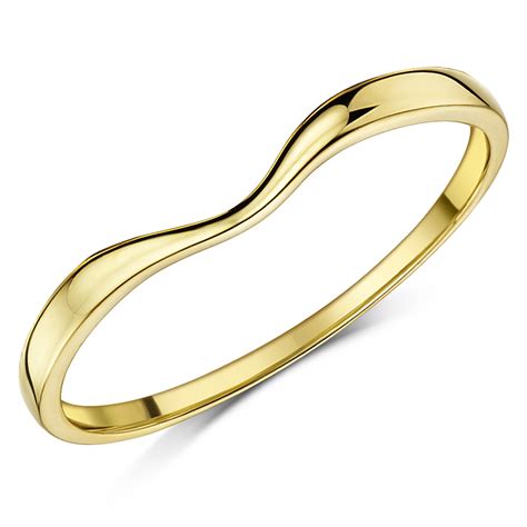 With high polish and expert finish, this kobelli wedding band is carved out of 14k white gold and it is an excellent alternative to tie the knot with. Ladies 9ct Yellow Gold Curved Wishbone Wedding Ring Band ...