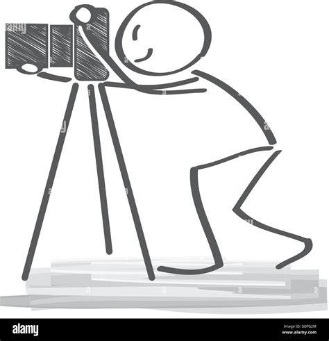 Photographer Using A Professional Camera Vector Illustration With