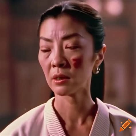 Michelle Yeoh In A Martial Arts Movie Scene With A Stunned Expression On Craiyon