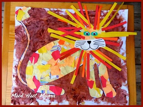 Lesson Idea For 5th Grade Collage Lion From Scrap Paper The Lion