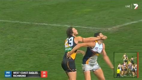 aussie rules player gets knocked out following in game punch