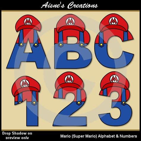 Mario Super Mario Brothers Alphabet Letters And Numbers Clip Art