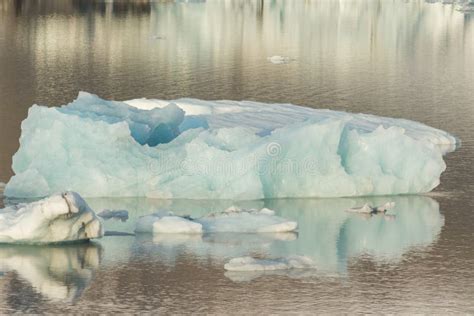 Ice Floes Floating On The Mountain Lake Iceland Stock Image Image Of