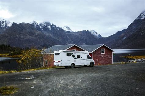 Fall Rv Camper Camping Lofoten Islands Norway Stock Photo Image Of