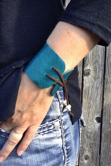Leather Cuff Turquoise Leather Cuff Leather Bracelet