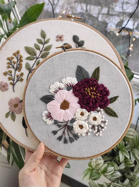 Flower Embroidery Patterns And Kits Floral Stitches For Your Home