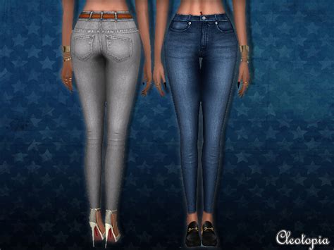 Belted High Waisted Jeans By Cleotopia At Tsr Sims 4 Updates