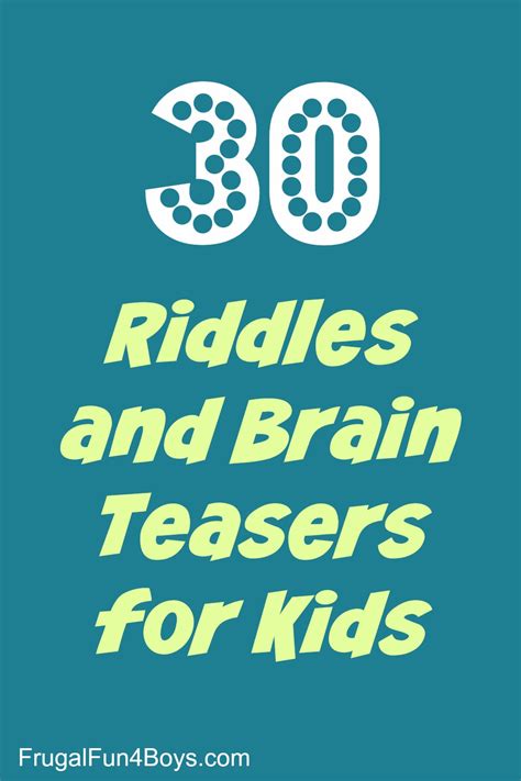 Printable Brain Teasers And Riddles For Kids