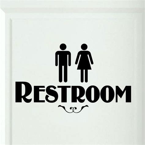 Funny Restroom Vinyl Sticker Door Bathroom Sign Men Women Stylish Home Decoration Accessories