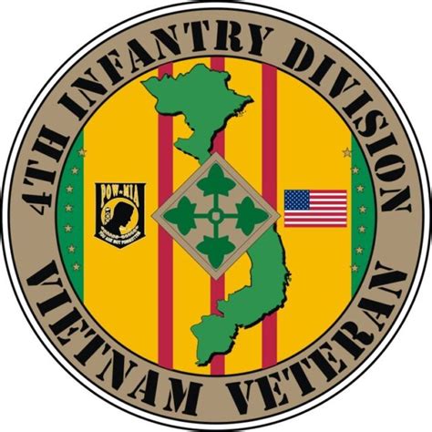 4th Infantry Division Vietnam Veteran 55 Sticker Officially Licensed