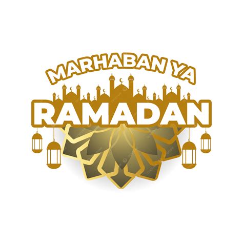 Marhaban Ya Ramadhan Con Adornos De Textura Islámica Png Ramadán