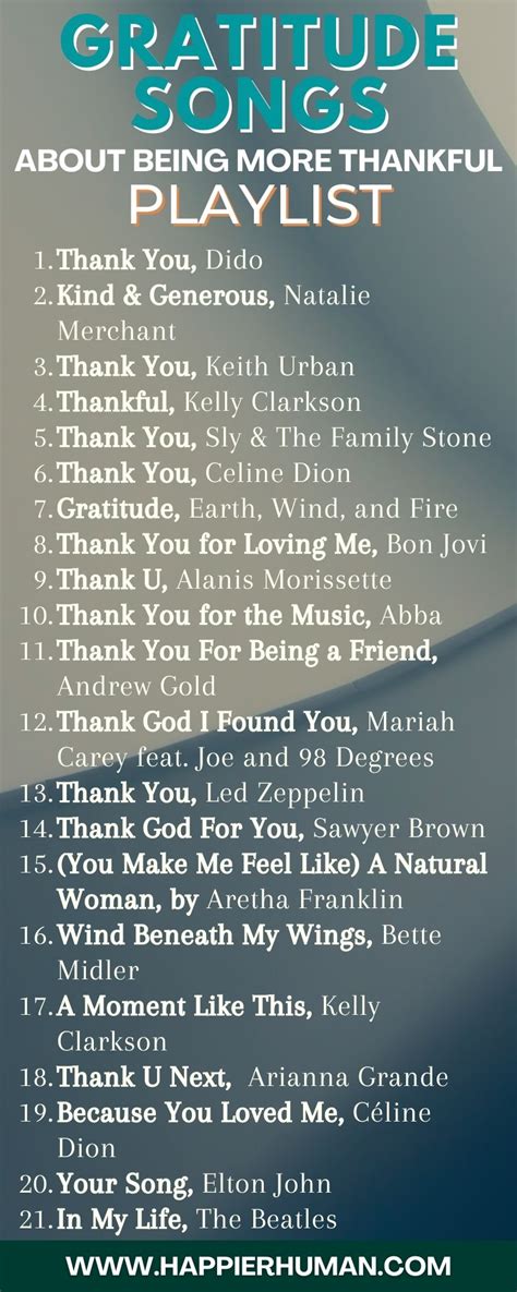 Best Gratitude Thank You Songs Update Happier Human