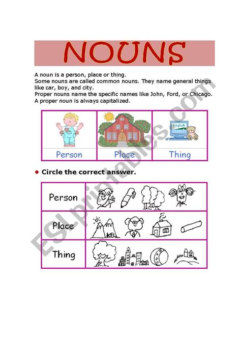 English Worksheets Nouns Hot Sex Picture