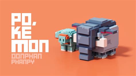 Donphan And Phanpy Voxel Art Youtube