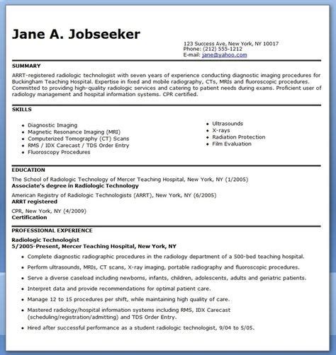 sample resume for x ray technologist simple resume