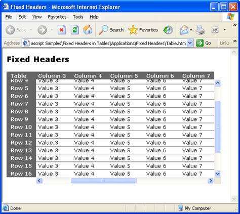 36 Scrollable Html Table With Fixed Header In Javascript Javascript