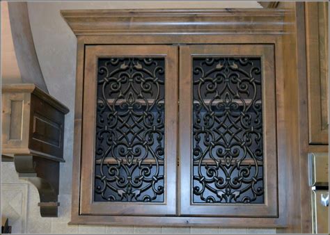 The closetmaid wall and door rack has adjustable baskets and is great for the kitchen, laundry room, hobby room and more. Wrought Iron Cabinet Door Inserts - Cabinet #53318 | Home ...