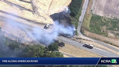 Livecopter 3 Has A View Of A Fire Along The American River In