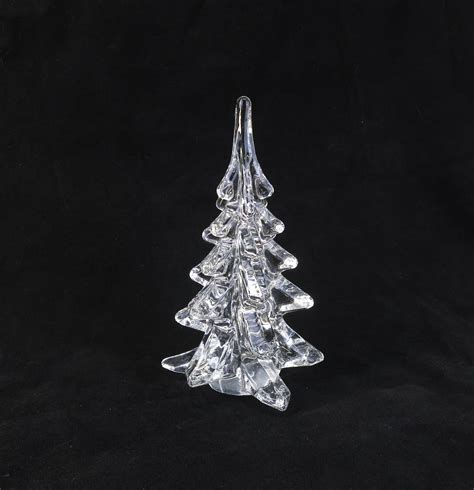 Vintage Silvestri Christmas Tree Crystal Clear Art Glass Christmas Pine