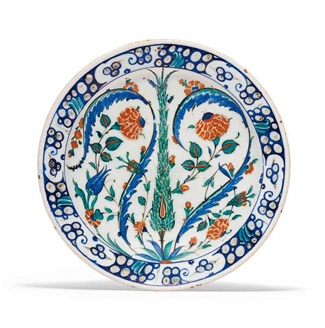 An Iznik Pottery Dish Ottoman Turkey Circa Dish All Other