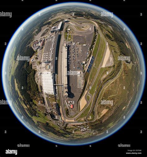 Aerial View Shot With A Fisheye Lens Nuerburgring Race Track