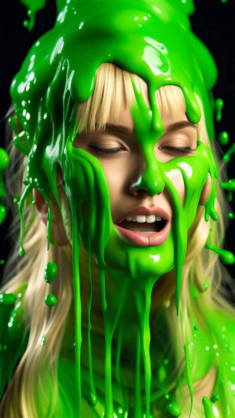 blonde woman green slimed wombo dream v3 by theslimer on deviantart