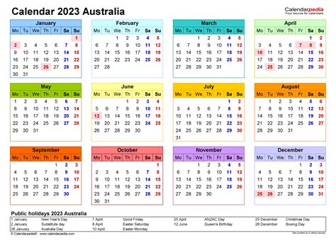 Calendar 2023 Australia Calendarpedia Free Printable Online