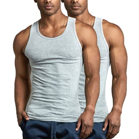 2~3 Pack 100 Premium Soft Cotton A Shirt Super Ribbed Mens Tank Top