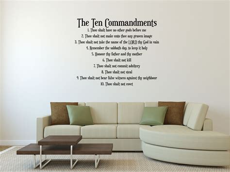 The Ten Commandments Decal For Wall Scripture Wall Sticker Etsy