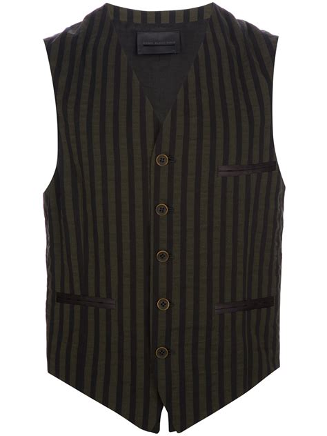 Lyst Diesel Black Gold Striped Waistcoat In Black For Men