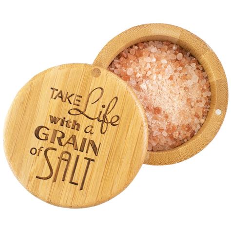salt box with magnetic swivel lid take life with a grain of salt en totally bamboo