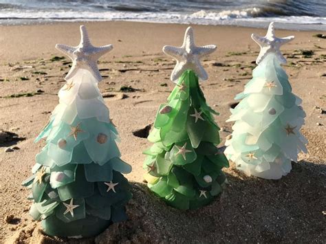 Seaglass Christmas Trees Beach Glass Tree Genuine Sea Glass Etsy Glass Christmas Tree
