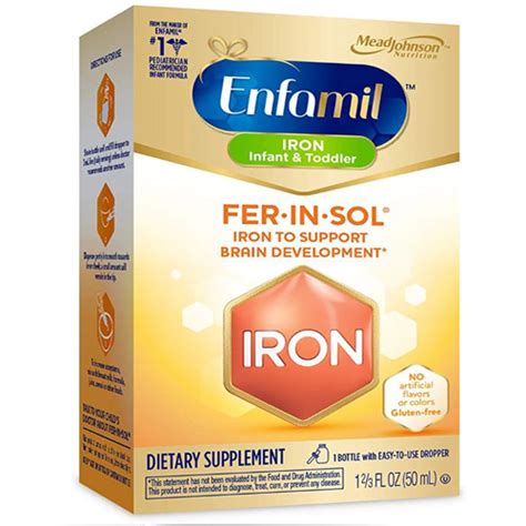113 074026 Supplements Vitamins Liquid Enfamil Finfant Iron Drops 50ml