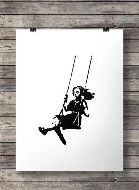 Banksy Swing Girl Printable Wall Art Instant By Southpacific Etsy
