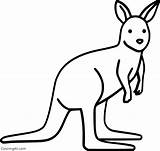 Kangaroo Coloring Wallaby Pages Color Easy Print sketch template
