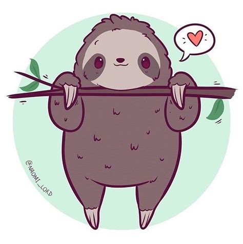 Cutie Sloth Cute Animal Drawings