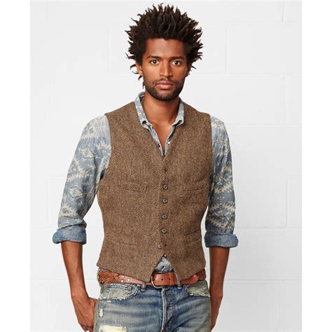 Lyst Denim And Supply Ralph Lauren Wool Tweed Vest In Brown For Men