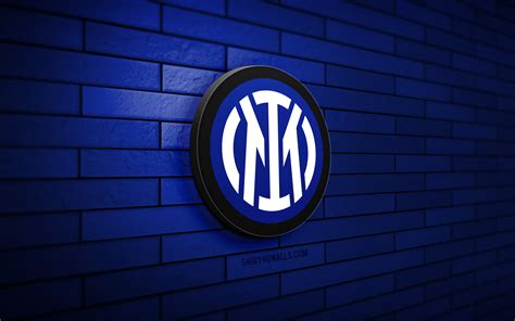 Download Wallpapers Inter Milan 3d Logo 4k Blue Brickwall Serie A