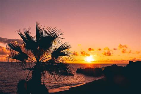 Hd Wallpaper Afterglow Sky Sun Beach Sunrise Sea Ocean Tropical