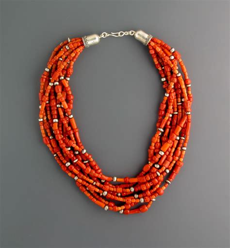 Red Coral Multi Strand Necklace Coral Necklace Multi Strand Necklace