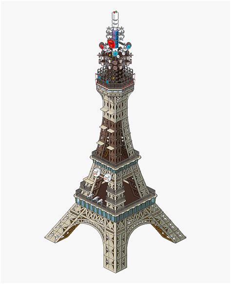 Isometric Art Paris Eiffel Towers Pixel Art Eiffel Tower Hd Png