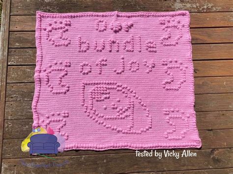 Our Bundle Of Joy Baby Afghan Bobble Stitch Crochet Pattern Written